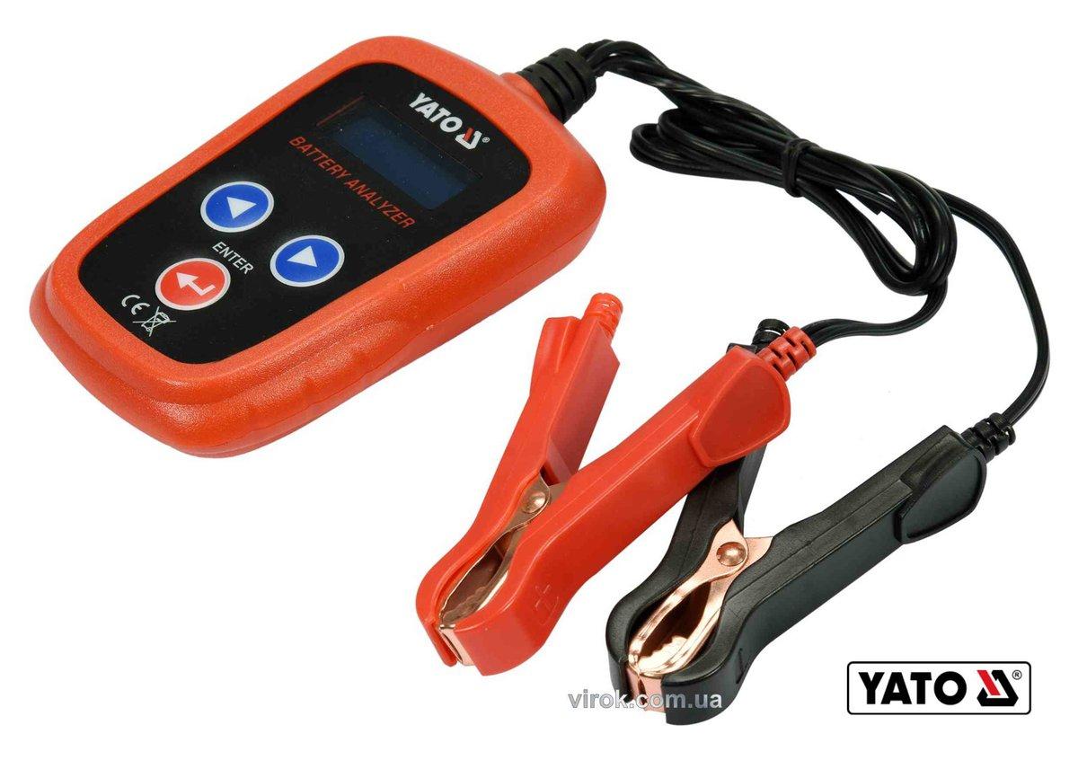 Тестер параметрів акумуляторів YATO : до 12 В, з LED цифровим дисплеєм [6/48], фото 1