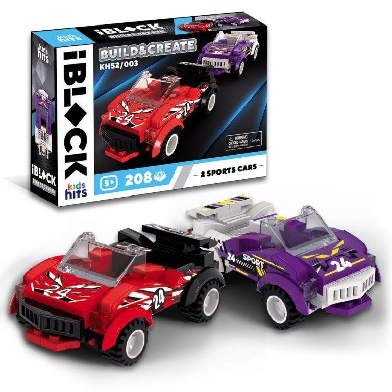 Дитячий конструктор пластиковий Мегакари (спортивні авто), IBLOCK, KH52/003