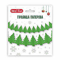 Гирлянда папера 3D Ялинки YES Fun 4 м зелена (974926)