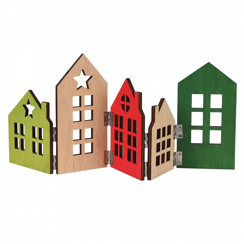 Фігурка декоративна Будинки YES Fun 36x14 см розтяжка, дерево (975070)