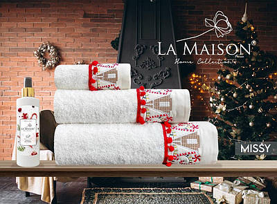 Набір рушників новорічний подарунковий La Maison з ароматом Missy (3 шт)