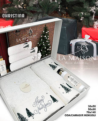 Подарунковий набір рушників Новий рік La Maison з ароматом Christina (3 шт)