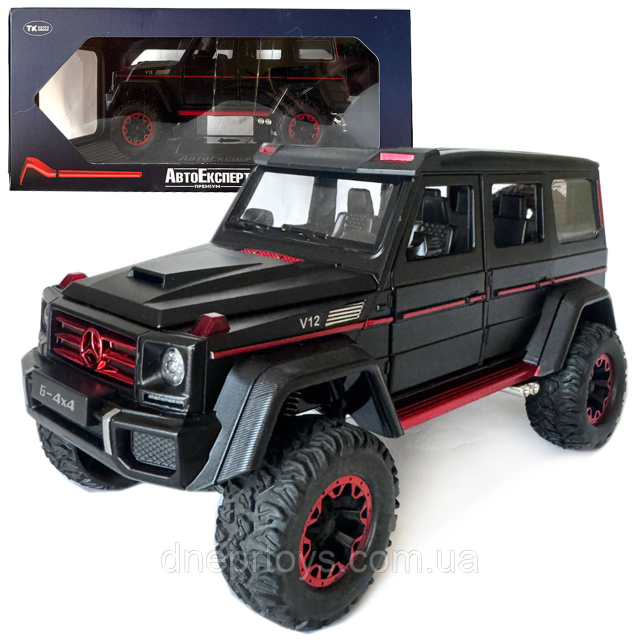 Машинка металева Mercedes G500 мерседес гелінтваген чорна Автоексперт 1:24 світло звук відкриваються двері багажник капот, фото 1