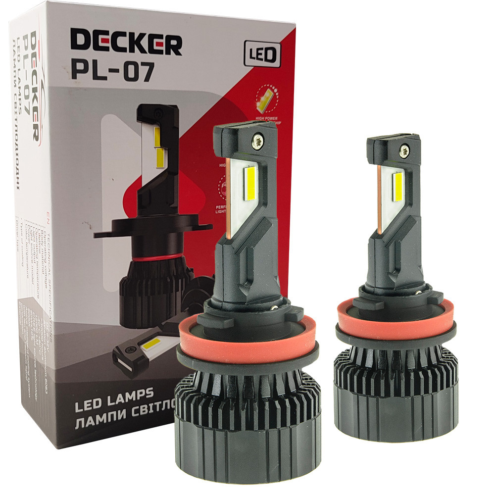 Лампа світлодіодна для фар Decker LED PL-07 H9 6000K 12000LM 2 шт комплект