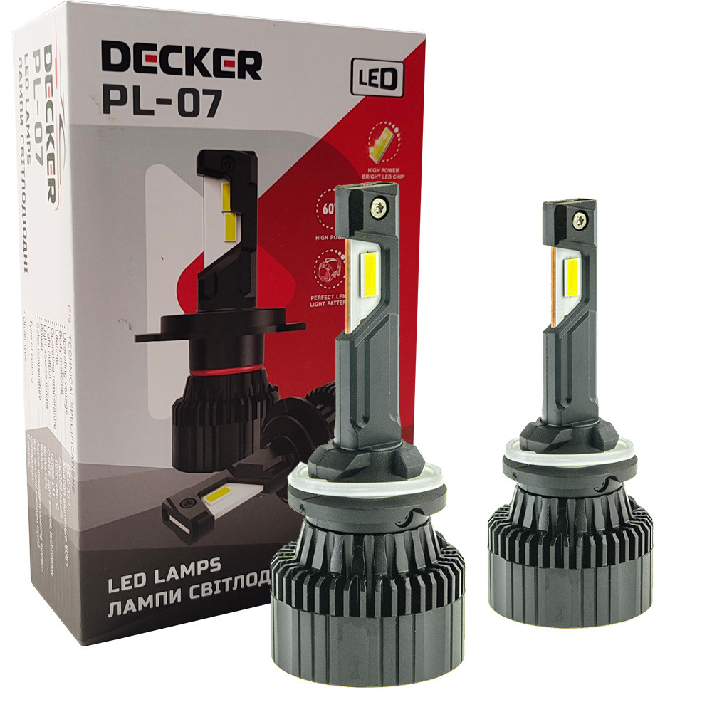 Лампа світлодіодна для фар Decker LED PL-07 H27 6000K 12000LM 2 шт комплект