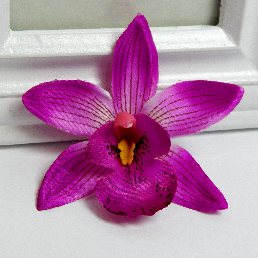 Штучна квітка Орхідея тайська (головка), 8,5 см, пурпурний