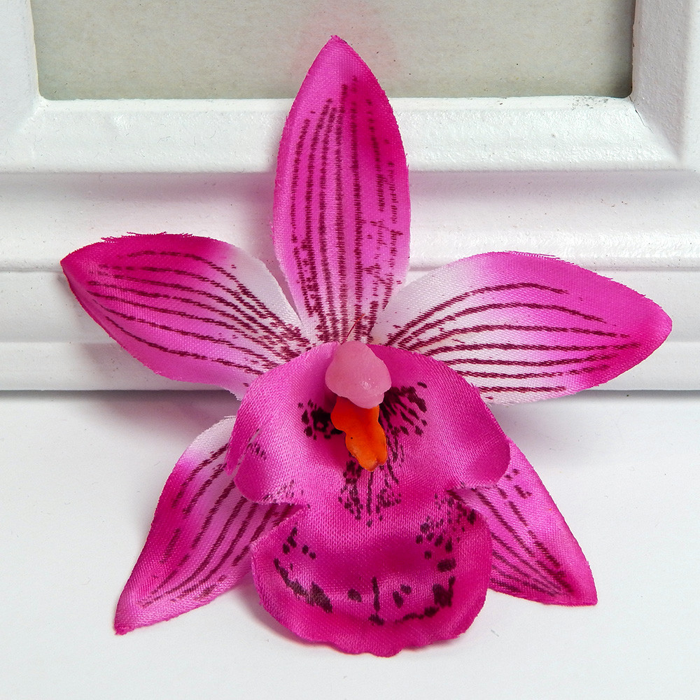 Штучна квітка Орхідея тайська (головка), 8,5 см, малиновий