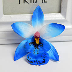 Штучна квітка Орхідея тайська (головка), 8,5 см, блакитний