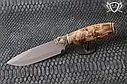 Нож ручной работы "Питон 2" 125х30х2.3мм из инструментальной стали и рукоятью из капа клена, фото 2