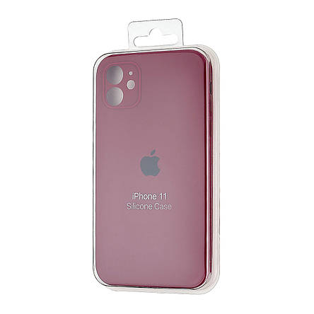 Чохол Silicone Case Square Protected Camera iPhone 11 Maroon (35), фото 3