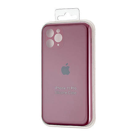 Чохол Silicone Case Square Protected Camera iPhone 11 Pro Maroon (35), фото 3