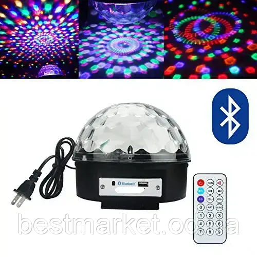 Світлодіодний Диско Куля з Bluetooth LED Magic Ball Light MP3