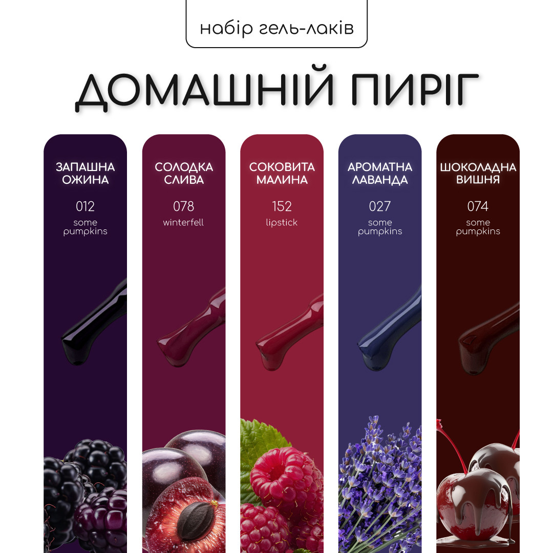 Набір гель-лаків Nice for you 4+1 Домашній пиріг