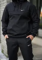Анорак - ветровка Nike чорна.Чоловіча курточка Найк чорна.Чорна ветровка демісезонна nike
