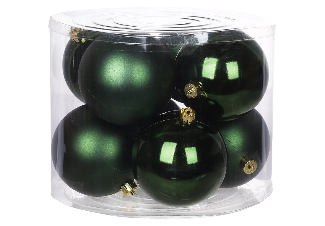 Набір куль пласт. в кор-ці 10см 8шт зелена хвоя №47-090/Bonadi/(8), фото 1