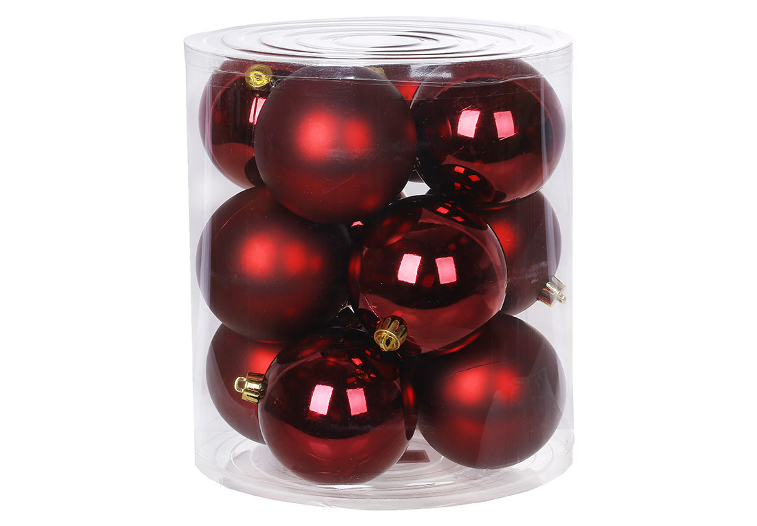 Набір куль пласт. в колбі 8см 12шт марсала №47-110/Bonadi/(12), фото 1