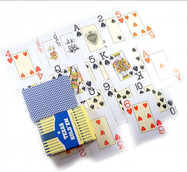 Карти гральні покерні пластикові Duke Texas Hold'em, 54 листа 9.3х6.6х1.8 см Сині