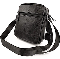 Класична чоловіча шкіряна сумка через плече Tiding Bag TM-43086 чорна, фото 4