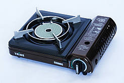 Плита газова інфрачервона з керамічним пальником та перехідником на великий балон Tribe Ceramic T-HD-0004-brown