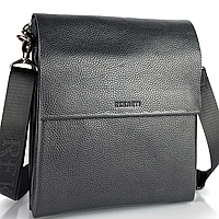 Чоловіча шкіряна сумка-месенджер через плече BEXHILL TM-47749 чорна