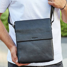 Чоловіча сумка через плече 22х26х5, спортивна крос боді, барсетка для документів та телефону, чорна