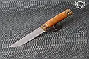 Ніж ручної роботи "Окунь" 155х32х2.4мм з інструментальної сталі та ручкою з горіха, фото 4