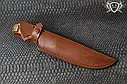 Ніж ручної роботи "Окунь" 155х32х2.4мм з інструментальної сталі та ручкою з горіха, фото 6