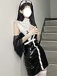 Латекс сексуальний костюм монашки для рольових ігор, фото 8