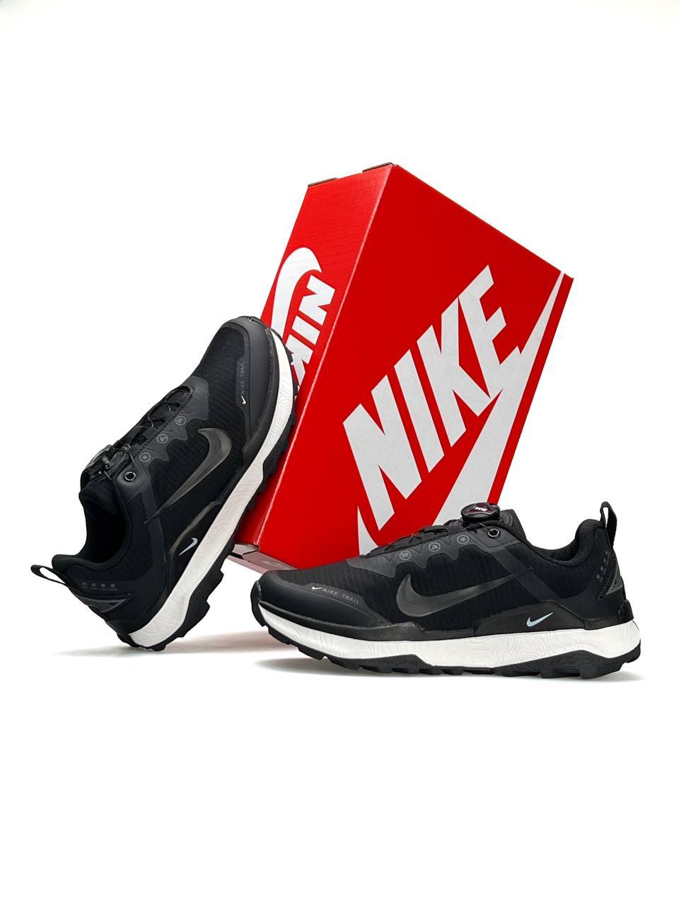 Чоловічі кросівки Nike Wildhorse 8 Black White, чоловічі кеди Найк нейлон текстиль чорні. Чоловіче взуття