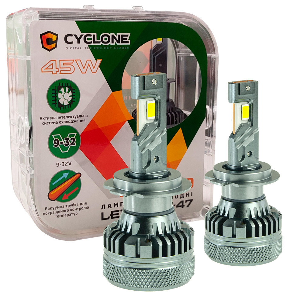 Лампа світлодіодна для фар Cyclone LED Type 47 H7 5500K 9800LM 2 шт комплект