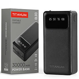 Повербанк 30 000 mAh TITANUM OL03 22.5W Black (Portable charger, Micro USB, USB-C, 2xUSB-A)