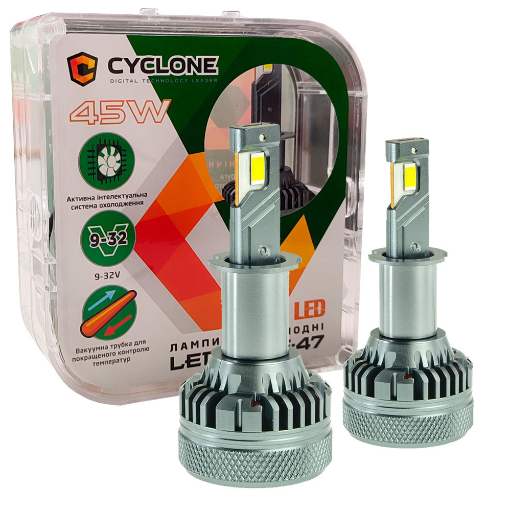 Лампа світлодіодна для фар Cyclone LED Type 47 H3 5500K 9800LM 2 шт комплект