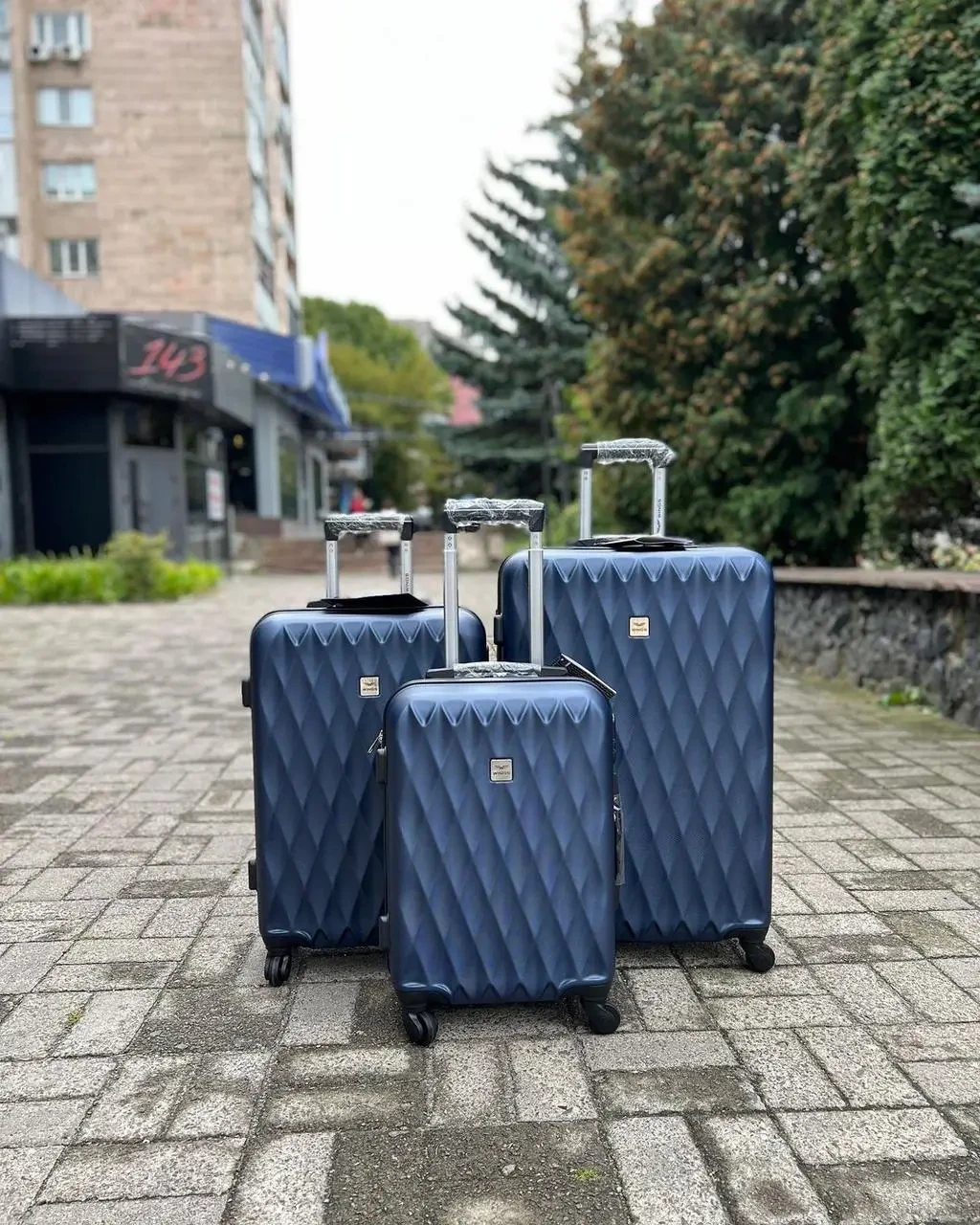 Валіза на 4 колесах Wings 190 Ручна кладь (S) Синій