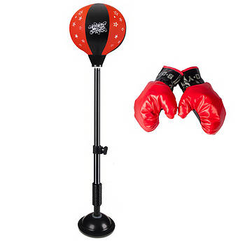 Боксерський набір з надувною грушею на регульованій стійці 127 см та рукавичками Boxing Дитячий боксерський набір