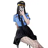 Сексуальний ігровий костюм поліцейської спідниця, блуза, краватка, фото 4