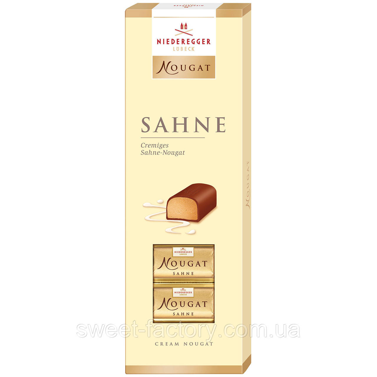 Цукерки Niederegger Nougat Sahne Vollmilch 100g, фото 1