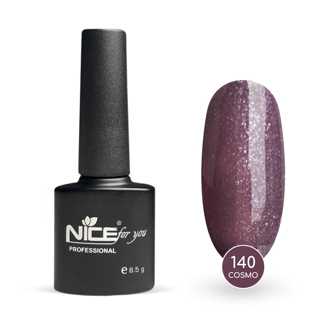 Гель-лак Nice for you Cosmo Basic №140 Бузковий з блакитною блискіткою 8.5 г