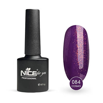 Гель-лак Nice for you Cosmo Basic №084 Фіалковий з помаранчевою блискіткою 8.5 г