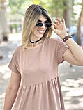 Красива літня жіноча сукня міді великих розмірів легка сукня з коротким рукавом довга сукня на літо, фото 7
