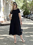 Красива літня жіноча сукня міді великих розмірів легка сукня з коротким рукавом довга сукня на літо, фото 4