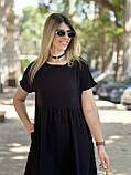 Красива літня жіноча сукня міді великих розмірів легка сукня з коротким рукавом довга сукня на літо, фото 5