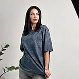 Вільна жіноча футболка оверсайз тай дай модна турецька футболка варенка трикотажна на літо, фото 7