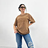 Вільна жіноча футболка оверсайз тай дай модна турецька футболка варенка трикотажна на літо, фото 9