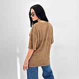 Літня жіноча футболка варенка оверсайз із принтом  трикотажна футболка турція жіноча ефект тай дай р 50-52, фото 10