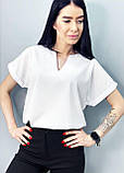 Класична блузка жіноча з коротким рукавом красива футболка блузка жіноча повсякденна літня блуза софт, фото 2