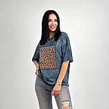Модна жіноча футболка тай дай у принт леопардова турецька футболка варенка оверсайз повсякденна, фото 5