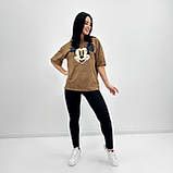 Молодіжна жіноча футболка оверсайз у принт мікі маус якісна турецька футболка варенка повсякденна, фото 2