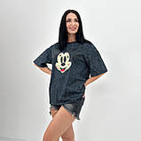 Молодіжна жіноча футболка оверсайз у принт мікі маус якісна турецька футболка варенка повсякденна, фото 9