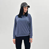 Базовий жіночий світшот однотонна спортивна кофта жіноча стильна кофтинка з довгим рукавом із двунитки, фото 7