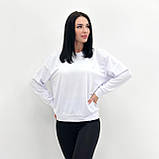 Базовий жіночий світшот однотонна спортивна кофта жіноча стильна кофтинка з довгим рукавом із двунитки, фото 4